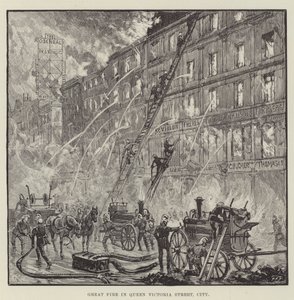 Stor brand i Queen Victoria Street, City af Walter Paget